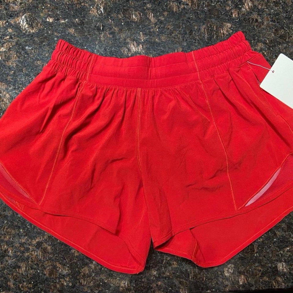 Lululemon Athletica Vibrant Red Athletic Shorts